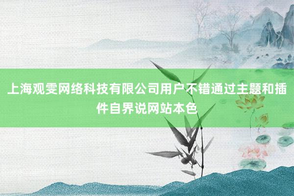 上海观雯网络科技有限公司用户不错通过主题和插件自界说网站本色